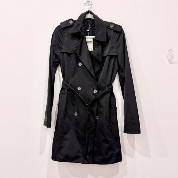 Hugo Boss Jackets & Blazers - Hugo Boss Notch Lapel Belted Double Breasted Trench Coat Black Women's Size 4